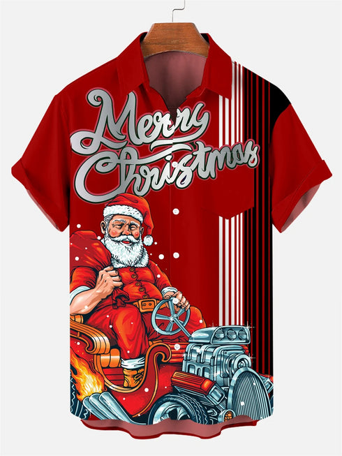 Men's Christmas Funny Graphic Short Sleeve Hawaiian Shirt